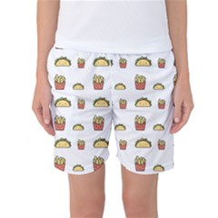 Fries Taco Pattern Fast Food Women s Basketball Shorts by Apen
