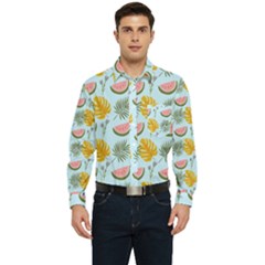 Summer Pattern Texture Vibes Men s Long Sleeve Pocket Shirt  by Apen