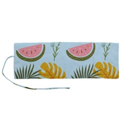 Watermelon Leaves Fruit Foliage Roll Up Canvas Pencil Holder (m) by Apen