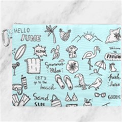 June Doodle Tropical Beach Sand Canvas Cosmetic Bag (xxxl) by Apen