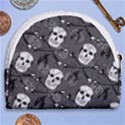 Skull Skeleton Pattern Texture Horseshoe Style Canvas Pouch View2