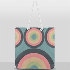 Circles Design Pattern Tile Full Print Rope Handle Tote (large) by Ravend