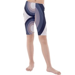 Circle Tile Design Pattern Kids  Mid Length Swim Shorts by Ravend