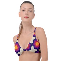 Flower Pattern Design Seamless Knot Up Bikini Top by Ravend