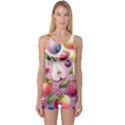 Fruits Apple Strawberry Raspberry One Piece Boyleg Swimsuit View1