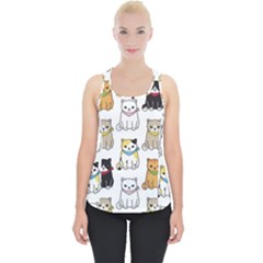 Cat Kitten Seamless Pattern Piece Up Tank Top by Grandong