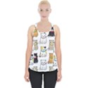 Cat Kitten Seamless Pattern Piece Up Tank Top View1