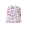 Cute Girly Seamless Pattern Drawstring Pouch (Large) View2