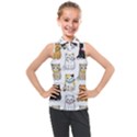 Cat Kitten Seamless Pattern Kids  Sleeveless Polo T-Shirt View1