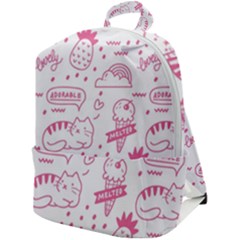 Cute Girly Seamless Pattern Zip Up Backpack by Grandong
