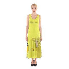 Adventure Time Jake The Dog Finn The Human Artwork Yellow Sleeveless Maxi Dress by Sarkoni