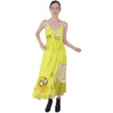 Adventure Time Jake The Dog Finn The Human Artwork Yellow Tie Back Maxi Dress View1