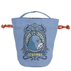 Drawing Illustration Anime Cartoon My Neighbor Totoro Drawstring Bucket Bag by Sarkoni