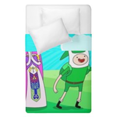 Adventure Time The Legend Of Zelda Parody Duvet Cover Double Side (single Size) by Sarkoni