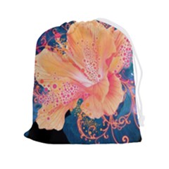 Abstract Art Artistic Bright Colors Contrast Flower Nature Petals Psychedelic Drawstring Pouch (2xl) by Sarkoni