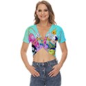 Adventure Time Cartoon Twist Front Crop Top View1