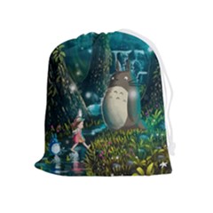 Anime My Neighbor Totoro Jungle Natural Drawstring Pouch (xl) by Sarkoni
