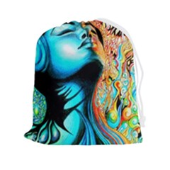 Color Detail Dream Fantasy Neon Psychedelic Teaser Drawstring Pouch (2xl) by Sarkoni