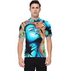 Color Detail Dream Fantasy Neon Psychedelic Teaser Men s Short Sleeve Rash Guard by Sarkoni
