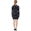 Coffee Background V-neck Bodycon Long Sleeve Dress View2