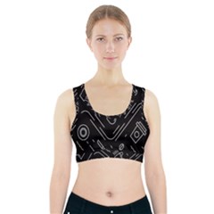 Coffee Background Sports Bra With Pocket by Bedest