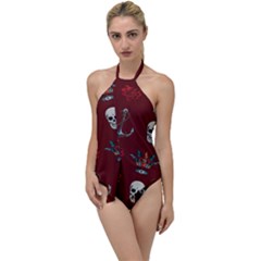 Tattoo Old School Background Pattern Go With The Flow One Piece Swimsuit by Bedest