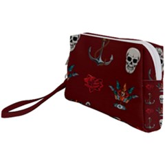 Tattoo Old School Background Pattern Wristlet Pouch Bag (small) by Bedest