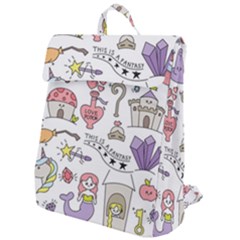 Fantasy Things Doodle Style Vector Illustration Flap Top Backpack by Bedest