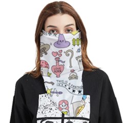 Fantasy Things Doodle Style Vector Illustration Face Covering Bandana (triangle) by Bedest