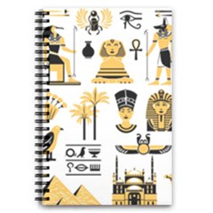 Egypt Symbols Decorative Icons Set 5 5  X 8 5  Notebook by Bedest