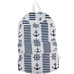 Nautical Seamless Pattern Vector Illustration Foldable Lightweight Backpack by Bedest