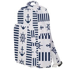 Nautical Seamless Pattern Vector Illustration Double Compartment Backpack by Bedest