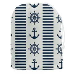 Nautical Seamless Pattern Vector Illustration Drawstring Pouch (3xl) by Bedest
