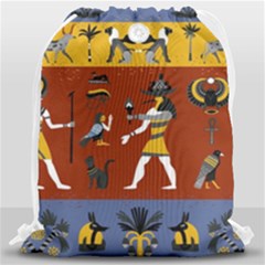 Ancient Egyptian Religion Seamless Pattern Drawstring Bag (large) by Hannah976
