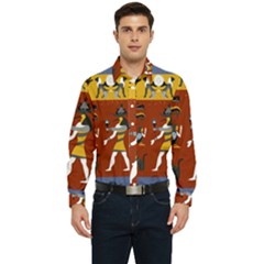 Ancient Egyptian Religion Seamless Pattern Men s Long Sleeve  Shirt by Hannah976