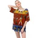 Ancient Egyptian Religion Seamless Pattern Oversized Chiffon Top View1