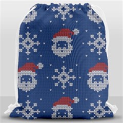 Santa Clauses Wallpaper Drawstring Bag (large) by artworkshop