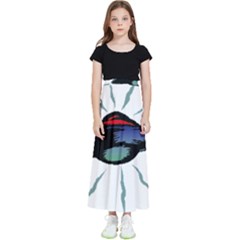 Alien Unidentified Flying Object Ufo Kids  Flared Maxi Skirt by Sarkoni