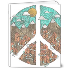 Psychedelic Art Painting Peace Drawing Landscape Art Peaceful 8  X 10  Hardcover Notebook by Sarkoni