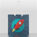 Rocket With Science Related Icons Image Full Print Rope Handle Tote (Large) View1
