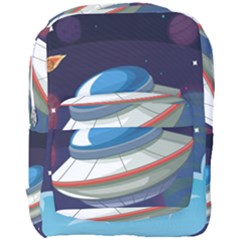 Ufo Alien Spaceship Galaxy Full Print Backpack by Bedest