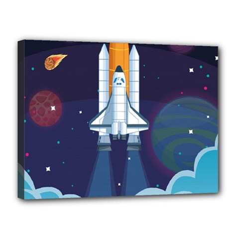 Spaceship Milkyway Galaxy Canvas 16  X 12  (stretched) by Bedest