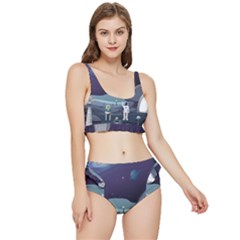 Alien Astronaut Scene Frilly Bikini Set by Bedest