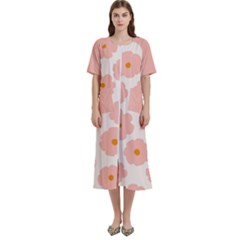 Cute Pink Flowers  Women s Cotton Short Sleeve Night Gown by flowerland