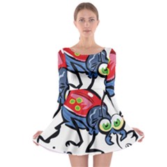 Bug Black Insect Animal Long Sleeve Skater Dress by Sarkoni