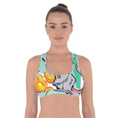 Mouse Cheese Tail Rat Mice Hole Cross Back Sports Bra by Sarkoni