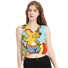 Beach Chihuahua Dog Pet Animal V-neck Cropped Tank Top by Sarkoni
