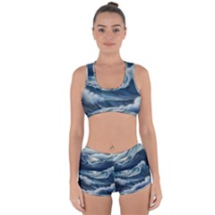Waves Storm Sea Racerback Boyleg Bikini Set by Bedest