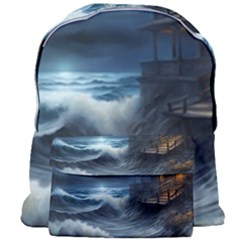 House Waves Storm Giant Full Print Backpack by Bedest