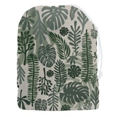 Plants Leaves Boho Botany Foliage Drawstring Pouch (3xl) by Bedest
